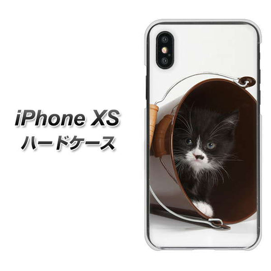 iPhone XS 高画質仕上げ 背面印刷 ハードケース【VA800 ネコとバケツ】