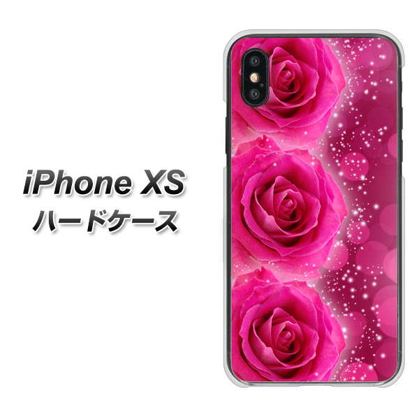 iPhone XS 高画質仕上げ 背面印刷 ハードケース【VA815 3連のバラ】