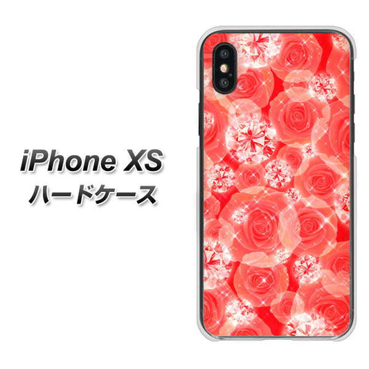 iPhone XS 高画質仕上げ 背面印刷 ハードケース【VA816 ダイヤモンドとバラ】