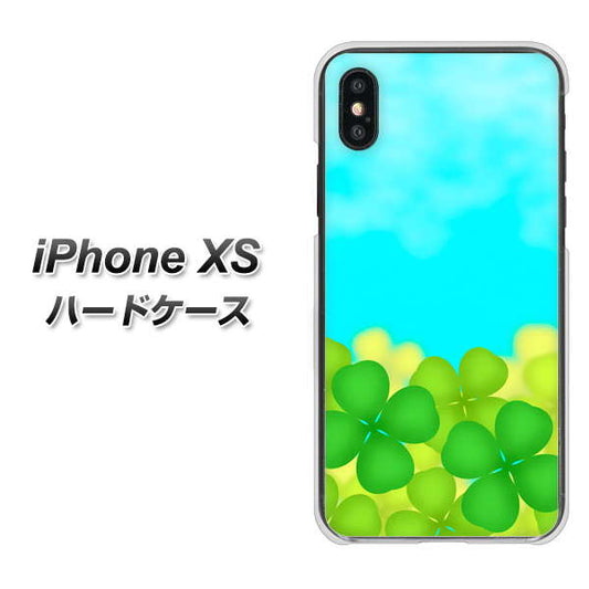 iPhone XS 高画質仕上げ 背面印刷 ハードケース【VA820 四葉のクローバー畑】
