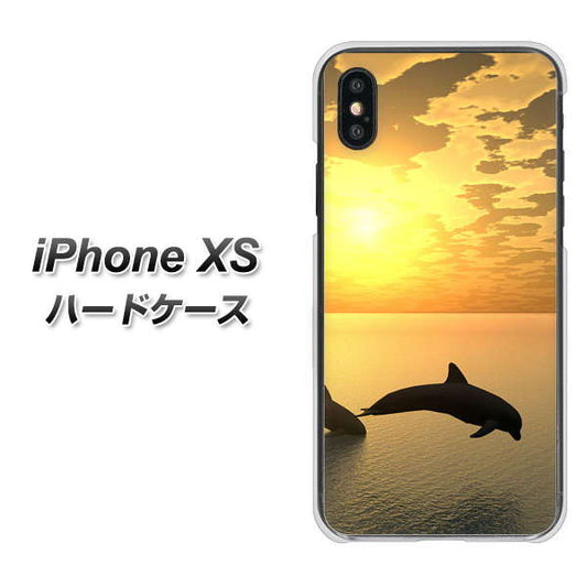 iPhone XS 高画質仕上げ 背面印刷 ハードケース【VA845 夕暮れのドルフィン】