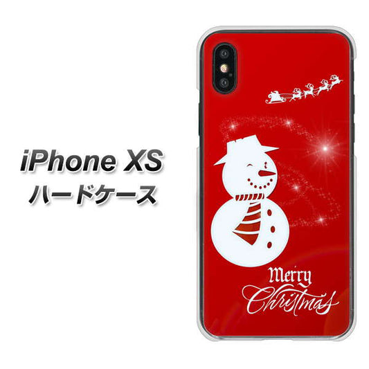 iPhone XS 高画質仕上げ 背面印刷 ハードケース【XA802 ウインク雪だるま】