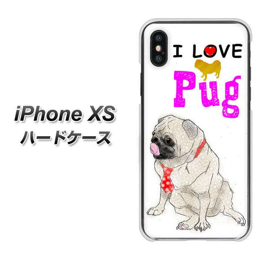 iPhone XS 高画質仕上げ 背面印刷 ハードケース【YD858 パグ04】
