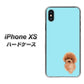 iPhone XS 高画質仕上げ 背面印刷 ハードケース【YJ050 トイプードルレッド（ブルー）】