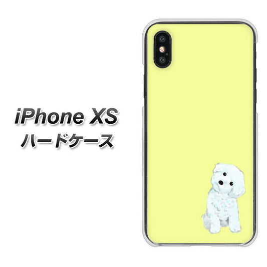 iPhone XS 高画質仕上げ 背面印刷 ハードケース【YJ072 トイプードルホワイト（イエロー）】