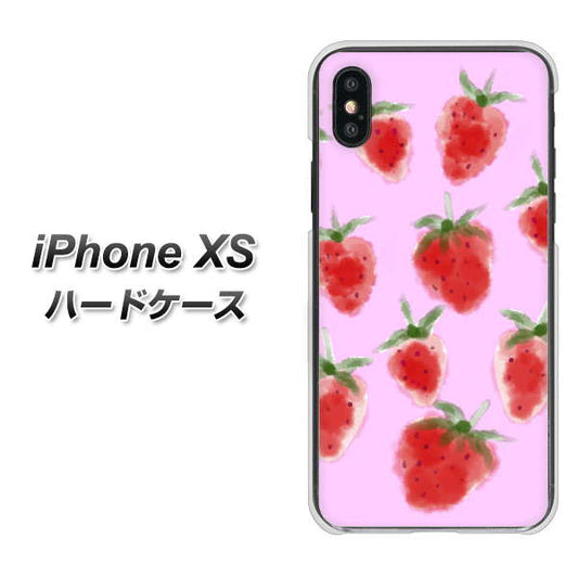 iPhone XS 高画質仕上げ 背面印刷 ハードケース【YJ180 イチゴ 水彩180】