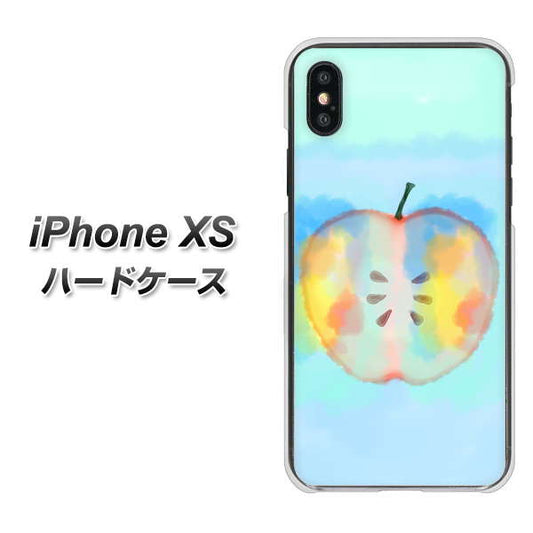 iPhone XS 高画質仕上げ 背面印刷 ハードケース【YJ181 りんご 水彩181】