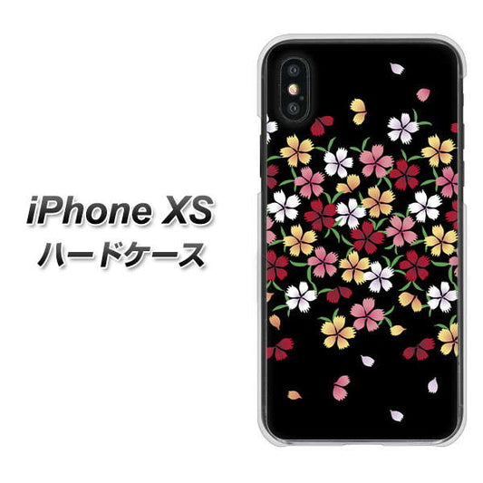 iPhone XS 高画質仕上げ 背面印刷 ハードケース【YJ323 和柄 なでしこ】