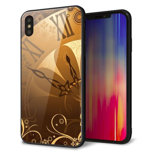 iPhone XS Max 強化ガラス＆TPUスマホケース ガラプリ【185 時を刻む針】