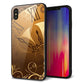 iPhone XS Max 強化ガラス＆TPUスマホケース ガラプリ【185 時を刻む針】