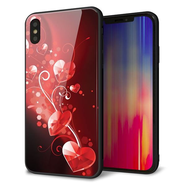 iPhone XS Max 強化ガラス＆TPUスマホケース ガラプリ【385 クリスタルな恋】