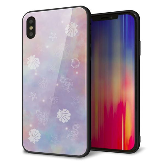 iPhone XS Max 強化ガラス＆TPUスマホケース ガラプリ【KM883 シェル柄】