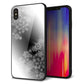iPhone XS Max 強化ガラス＆TPUスマホケース ガラプリ【YJ340 モノトーン 雪の結晶 】