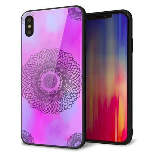 iPhone XS Max 強化ガラス＆TPUスマホケース ガラプリ【YJ344 レース】