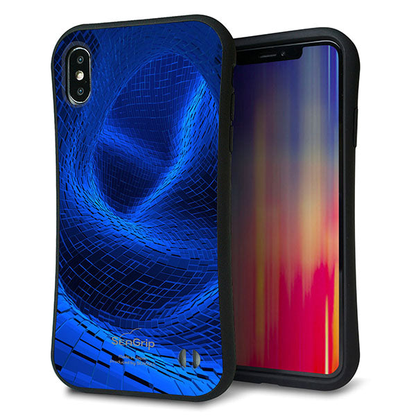 iPhone XS Max スマホケース 「SEA Grip」 グリップケース Sライン 【1302 ワープブルー】 UV印刷