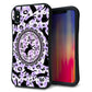 iPhone XS Max スマホケース 「SEA Grip」 グリップケース Sライン 【AG879 ネコがいっぱいダイヤ柄 パープル】 UV印刷