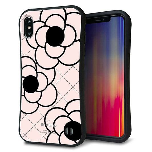 iPhone XS Max スマホケース 「SEA Grip」 グリップケース Sライン 【EK926 カメリア ピンク】 UV印刷