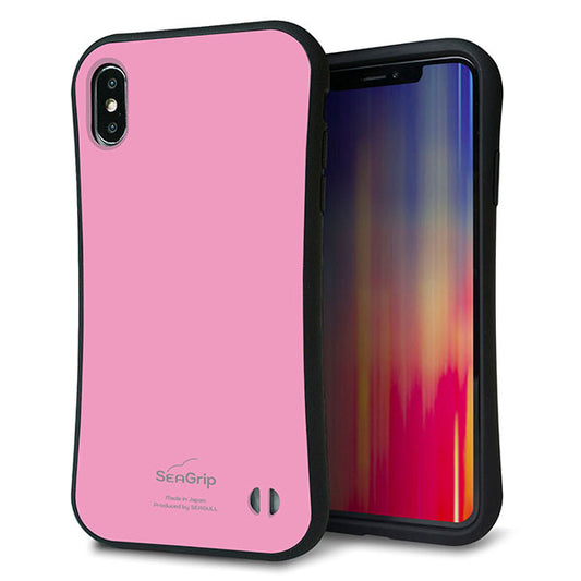 iPhone XS Max スマホケース 「SEA Grip」 グリップケース Sライン 【KM899 パステルカラー(パステルピンク)】 UV印刷