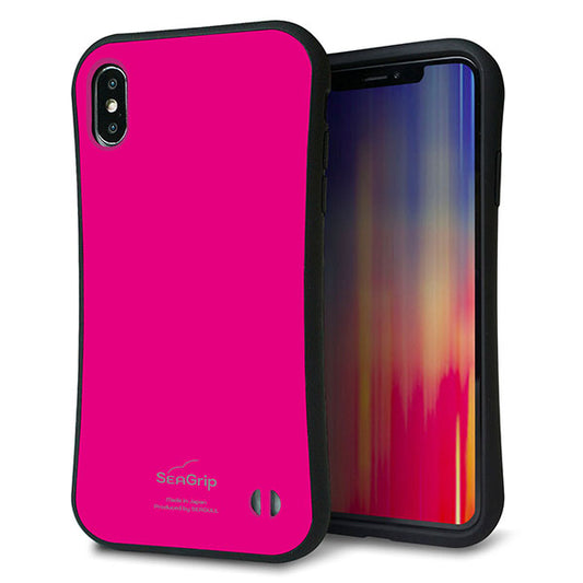 iPhone XS Max スマホケース 「SEA Grip」 グリップケース Sライン 【KM910 ポップカラー(ピンク)】 UV印刷