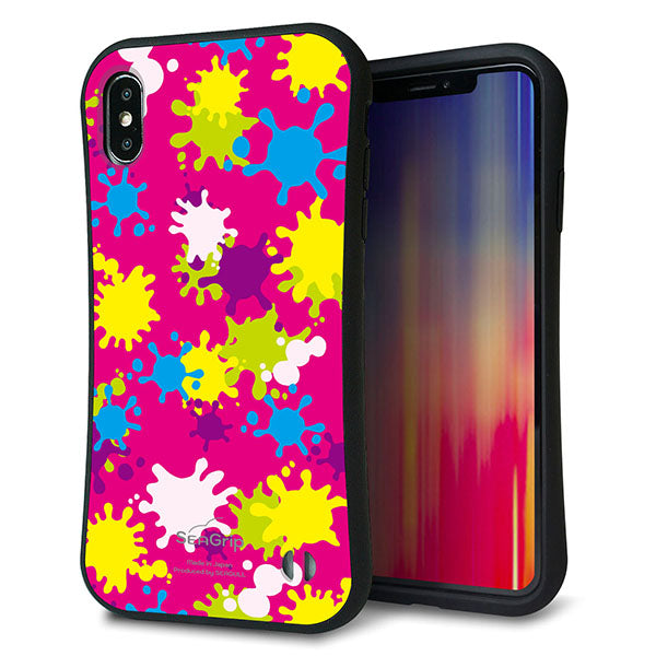 iPhone XS Max スマホケース 「SEA Grip」 グリップケース Sライン 【MA876 ペイントピンク】 UV印刷