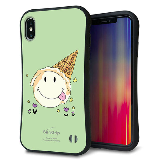 iPhone XS Max スマホケース 「SEA Grip」 グリップケース Sライン 【MA902 アイスクリーム】 UV印刷