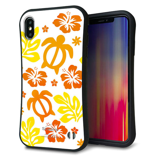 iPhone XS Max スマホケース 「SEA Grip」 グリップケース Sライン 【SC877 ハワイアンアロハホヌ イエロー】 UV印刷