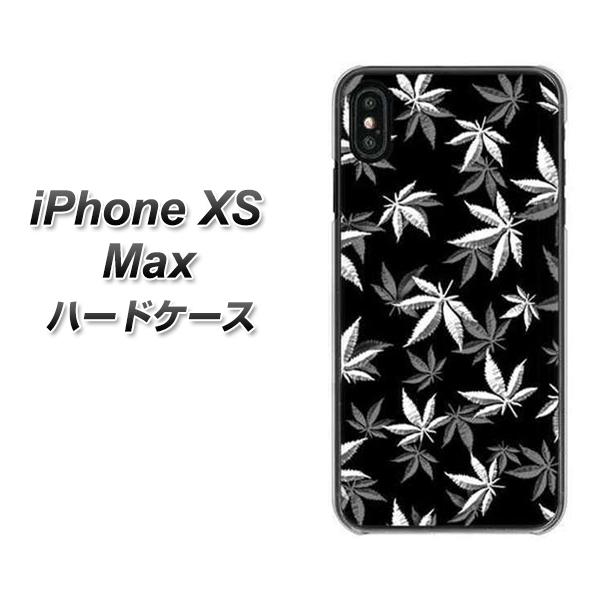 iPhone XS Max 高画質仕上げ 背面印刷 ハードケース【064 モノトーン大麻ブラック】