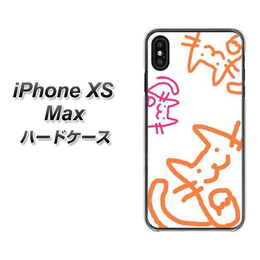 iPhone XS Max 高画質仕上げ 背面印刷 ハードケース【1098 手まねきする3匹のネコ】