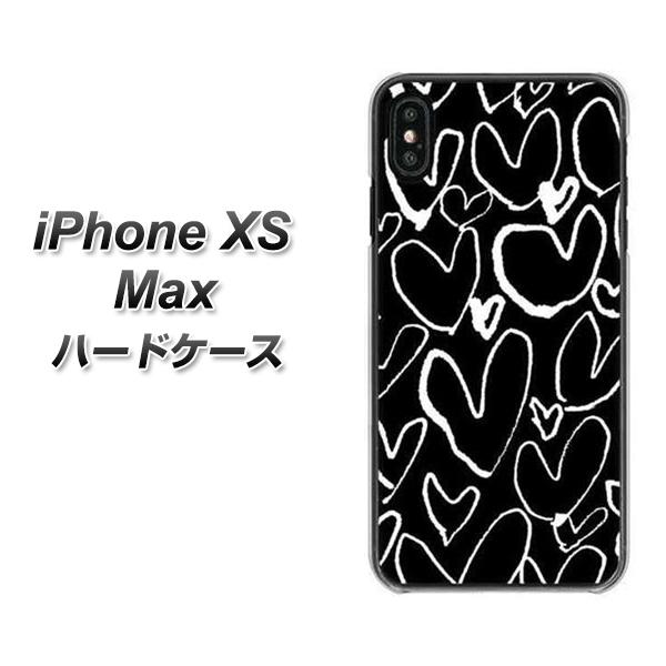 iPhone XS Max 高画質仕上げ 背面印刷 ハードケース【1124 ハート BK＆WH】