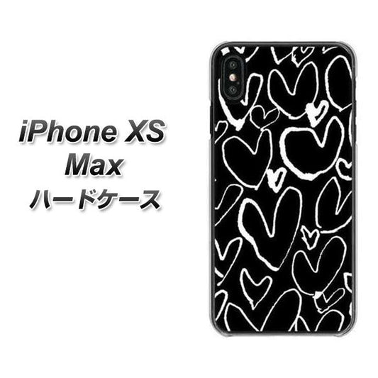 iPhone XS Max 高画質仕上げ 背面印刷 ハードケース【1124 ハート BK＆WH】