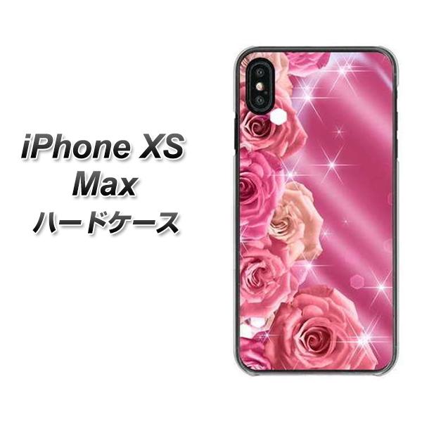 iPhone XS Max 高画質仕上げ 背面印刷 ハードケース【1182 ピンクの薔薇に誘われて】