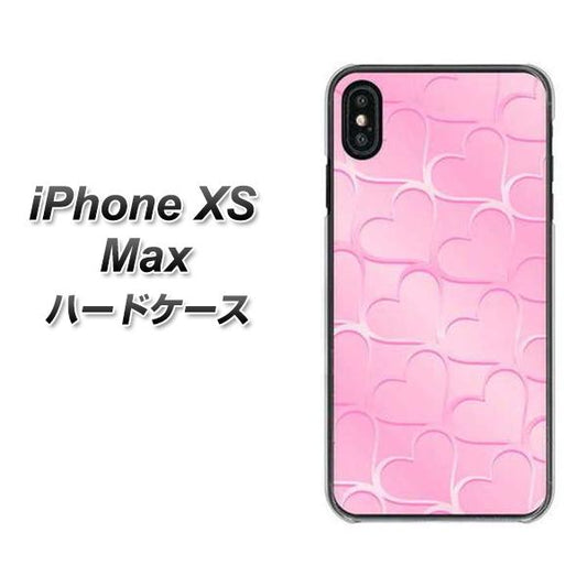 iPhone XS Max 高画質仕上げ 背面印刷 ハードケース【1342 かくれハート（ピンク）】