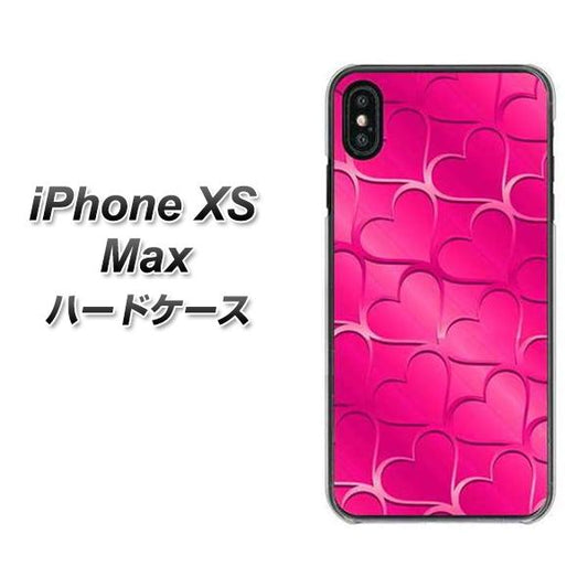 iPhone XS Max 高画質仕上げ 背面印刷 ハードケース【1347 かくれハート（ショッキングピンク）】
