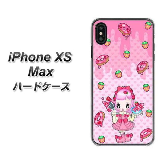 iPhone XS Max 高画質仕上げ 背面印刷 ハードケース【AG816 ストロベリードーナツ（水玉ピンク）】