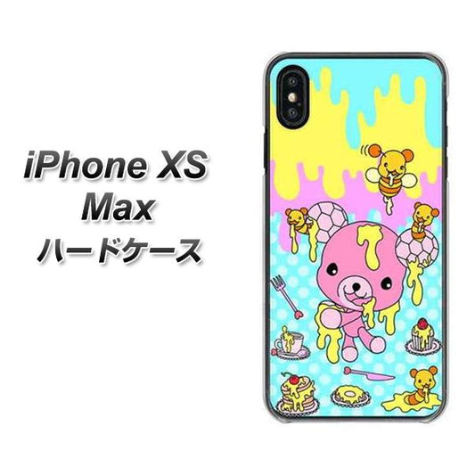 iPhone XS Max 高画質仕上げ 背面印刷 ハードケース【AG821 ハニベア（水玉水色）】