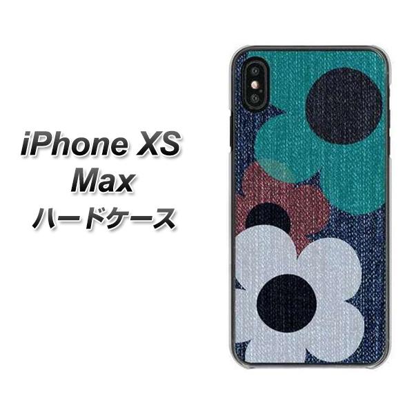iPhone XS Max 高画質仕上げ 背面印刷 ハードケース【EK869 ルーズフラワーinデニム風】