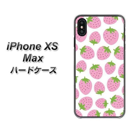 iPhone XS Max 高画質仕上げ 背面印刷 ハードケース【SC809 小さいイチゴ模様 ピンク】