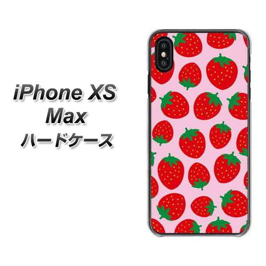 iPhone XS Max 高画質仕上げ 背面印刷 ハードケース【SC813 小さいイチゴ模様 レッドとピンク】