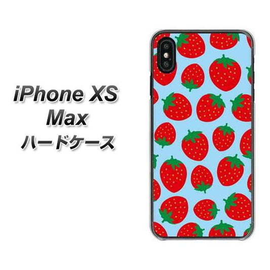 iPhone XS Max 高画質仕上げ 背面印刷 ハードケース【SC814 小さいイチゴ模様 レッドとブルー】