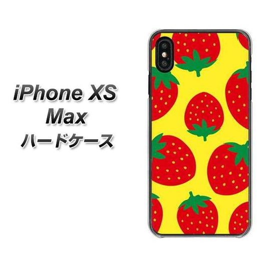 iPhone XS Max 高画質仕上げ 背面印刷 ハードケース【SC819 大きいイチゴ模様レッドとイエロー】