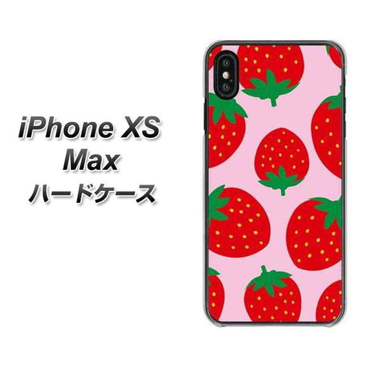 iPhone XS Max 高画質仕上げ 背面印刷 ハードケース【SC820 大きいイチゴ模様レッドとピンク】