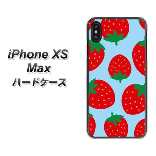 iPhone XS Max 高画質仕上げ 背面印刷 ハードケース【SC821 大きいイチゴ模様レッドとブルー】