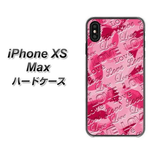 iPhone XS Max 高画質仕上げ 背面印刷 ハードケース【SC845 フラワーヴェルニLOVE濃いピンク（ローズアンディアン）】