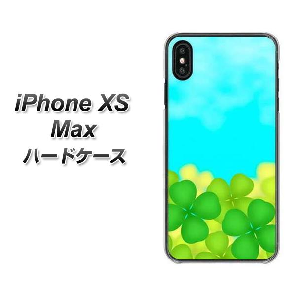 iPhone XS Max 高画質仕上げ 背面印刷 ハードケース【VA820 四葉のクローバー畑】