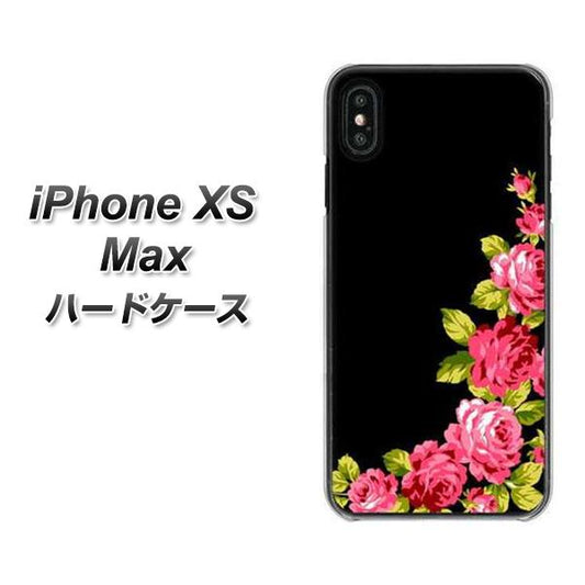 iPhone XS Max 高画質仕上げ 背面印刷 ハードケース【VA826 バラのフレーム(黒)】