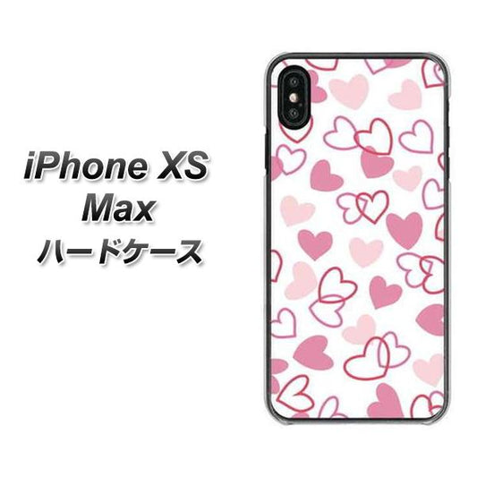 iPhone XS Max 高画質仕上げ 背面印刷 ハードケース【VA929 ハートがいっぱい ピンク】