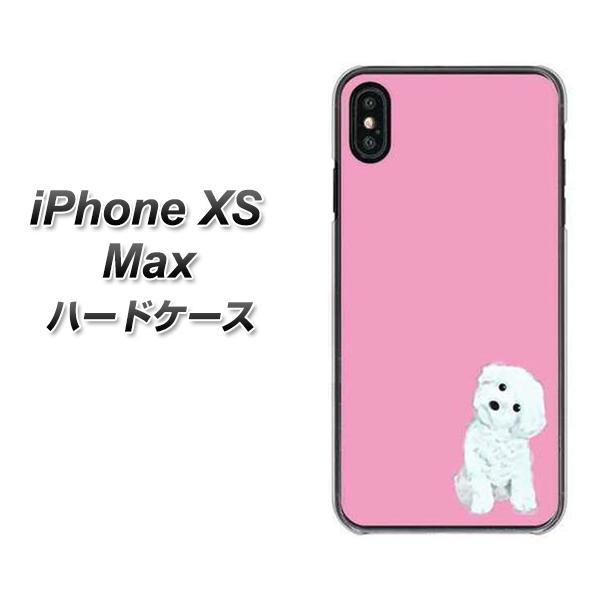 iPhone XS Max 高画質仕上げ 背面印刷 ハードケース【YJ069 トイプードルホワイト（ピンク）】