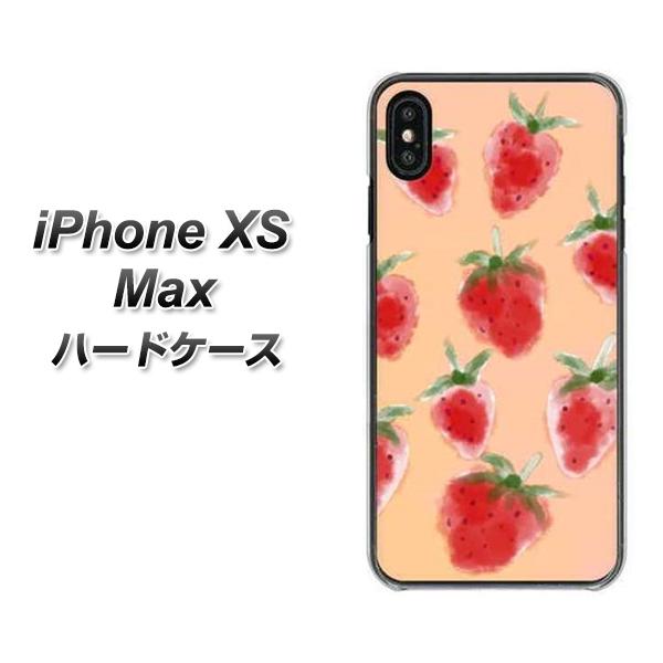 iPhone XS Max 高画質仕上げ 背面印刷 ハードケース【YJ179 イチゴ 水彩179】