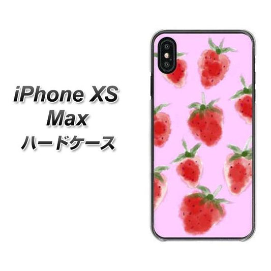 iPhone XS Max 高画質仕上げ 背面印刷 ハードケース【YJ180 イチゴ 水彩180】