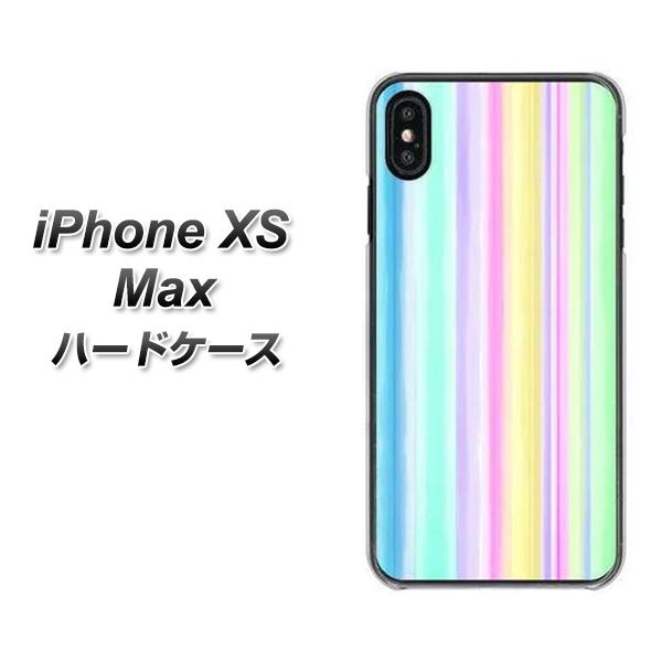 iPhone XS Max 高画質仕上げ 背面印刷 ハードケース【YJ313 ストライプ レインボー】